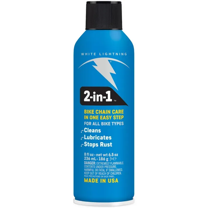 White Lightning 2-in-1 8oz Chain Lube/Cleaner in Blue
